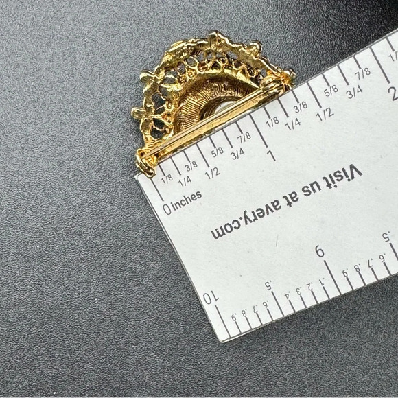 Ornate Blue Sapphire Colored Brooch with Bale - Picture 9 of 13